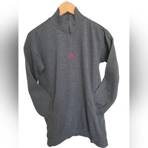 Adidas Heather Gray Pullover with Pink Logo